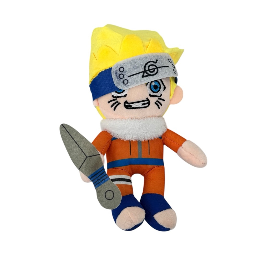 Naruto Shonen 10” Jump Plush Holding Weapon Suction Cup To Attach To Glass